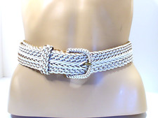 Unbranded White Braided Genuine Leather Belt, M-L