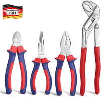 Workpro Zangen Set Haushalt, 4Tlg. Zangensatz, Kombizange Spitzzange Seitenschne