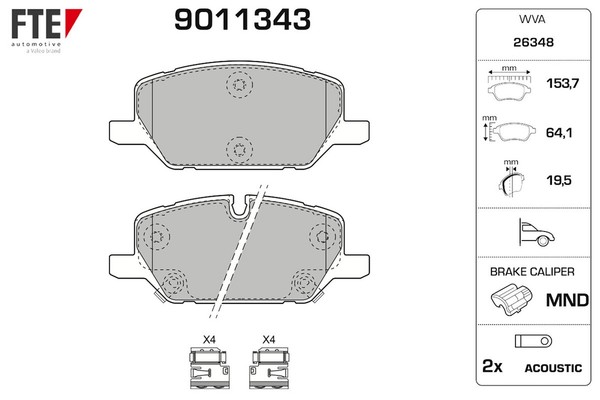 Bremsbelagsatz Scheibenbremse FTE 9011343 FüR Opel Insignia Sport Z18 Sports 4X4-image