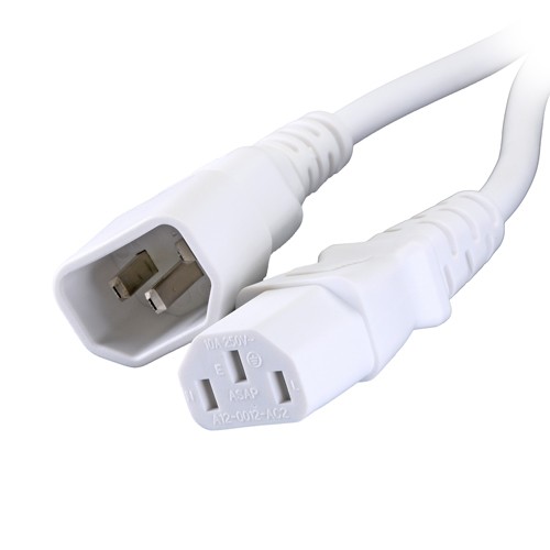 Cablenet 0.5m C14 - C13 White PVC 0.75mm Power Lead