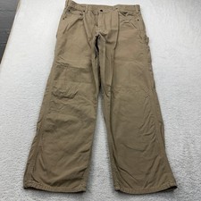 Carhartt Men Loose Fit Work Dungaree Carpenter Pants Tan Size 38x30 RN14806