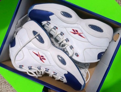 REEBOK - QUESTION MID  - ALLEN IVERSON  SHOE SIZE 13 - BLUE TOE - NEW
