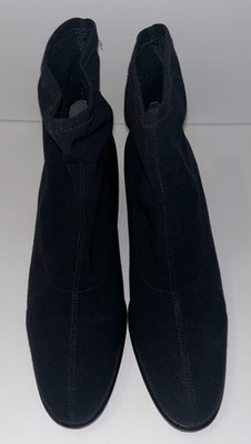 Lauren Ralph Lauren Black Cloth Spandex Pull On Ankle Boots Sz. 10 EUC