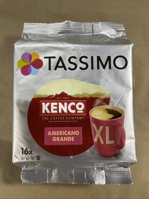 Tassimo Kenco Americano Grande Coffee - 16 XL Cups per pack Exp 12/21/2026