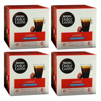 Nescafé Dolce Gusto Caffè Lungo Decaffeinato, Lot de 4, 4 x 16 Capsules - Photo 1/4