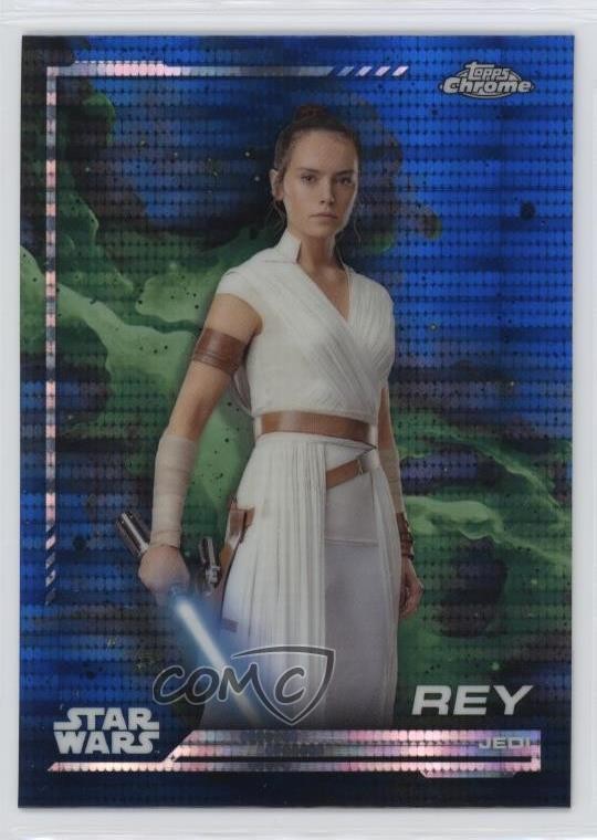 2024 Topps Chrome Star Wars Blaster Blue Pulsar Refractor Rey #112 1i3m