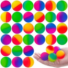 30pcs Bouncy Balls for Kids,32mm Rubber High Bouncing Balls in Bright Assorte...