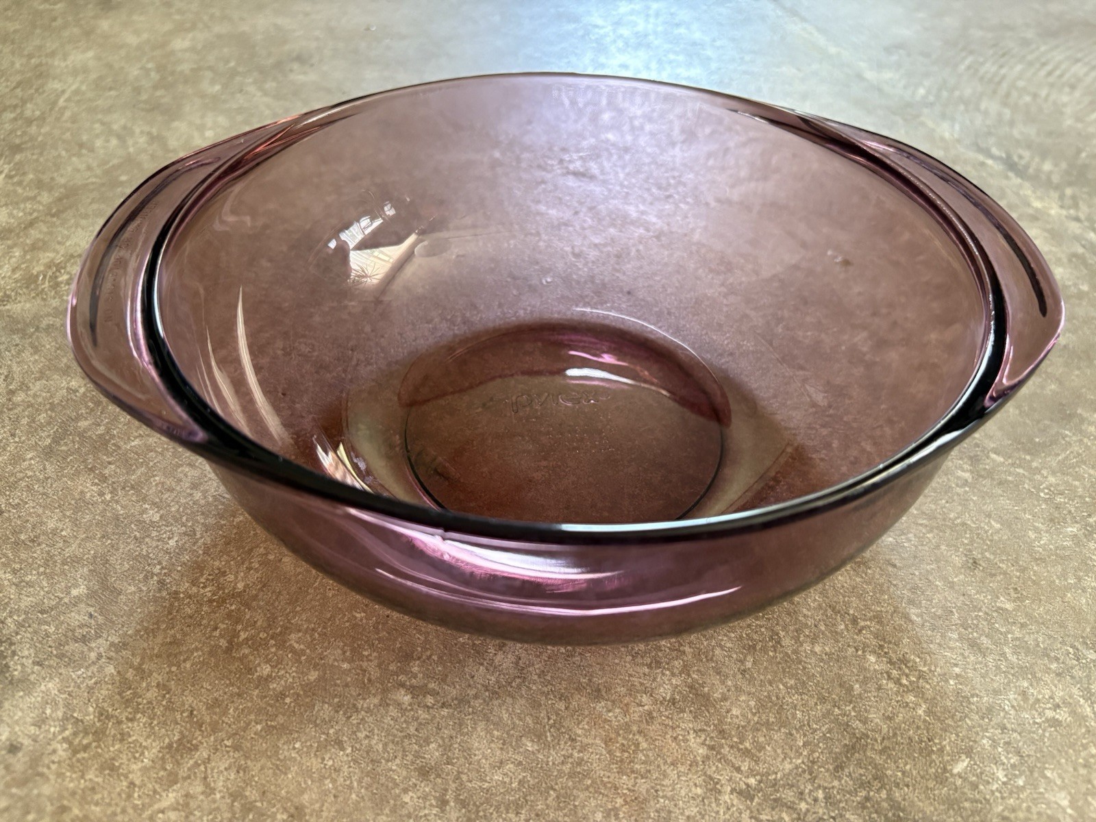 Vintage Pyrex Casserole Dish 2 Qt Bowl Cranberry Without Lid Purple