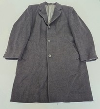 PIERRE CARDIN Overcoat 42 Grey Men Long Pea Overcoat Wool Cashmere Blend Classic