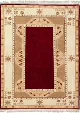 Traditional Vintage Hand-Knotted Oriental Carpet 5'5" x 7'4" Wool Area Rug