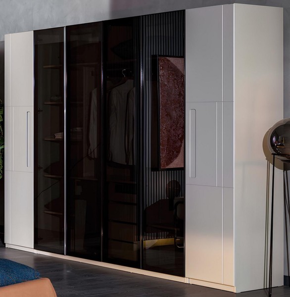 WeißEr Kleiderschrank Designer HolzschräNke SpiegeltüRenschrank-image