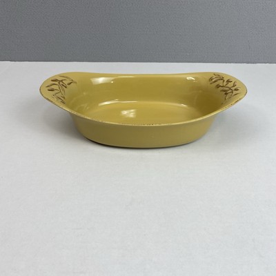Cerutil Stoneware Portugal Mustard 11 3/4x 6 3/4 x 2 1/4  Oval Shape Baking Dish