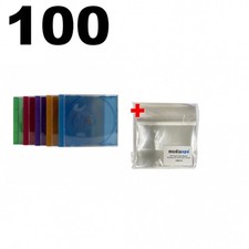 100 STANDARD Assorted Frosted Clear Color Tray CD Jewel Case & 100 OPP Bags