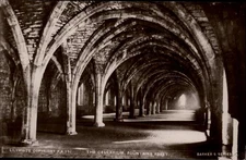 RPPC The Cellerarium Fountains Abbey Yorkshire England vintage postcard c920