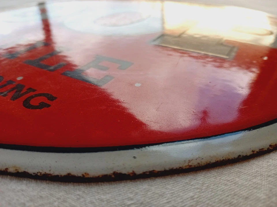 Ancienne plaque émaillée Shampooing DOP par Georges LEPAPE - déco coiffeur FEMME - Photo 3/4