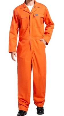 HISEA Mens Work Coveralls Workwear Jumpsuit Boiler Suit Orange. Size MEDIUM
