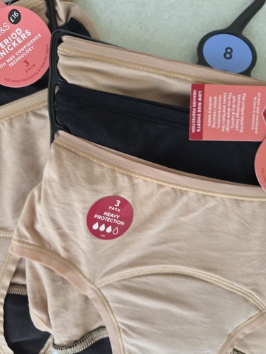 Ladies M&S Heavy Protection Period Knickers Size 8 NWT (2 Packs Of 3) - Picture 4 of 6