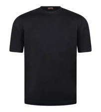 STILE LATINO luxury t-shirt wool silk EU 54 US 44 black tailored fit