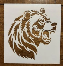 Bear Head  10 MIL Laser Cut Mylar Reusable Stencil Painting Template Art Crafts