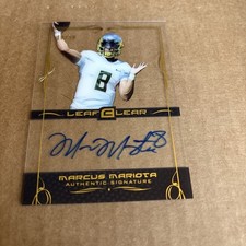 VERY RARE SSP 10/10 2015 Leaf Clear AUTO Marcus Mariota RC #BA-MM1 Football (f3)