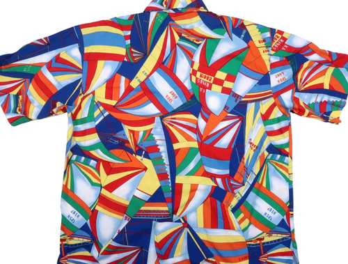 GOTTEX VINTAGE NAUTISCHES SEGELBOOT HERREN LARGE HAWAII KURZARM CAMP HEMD SS - Bild 9 von 11