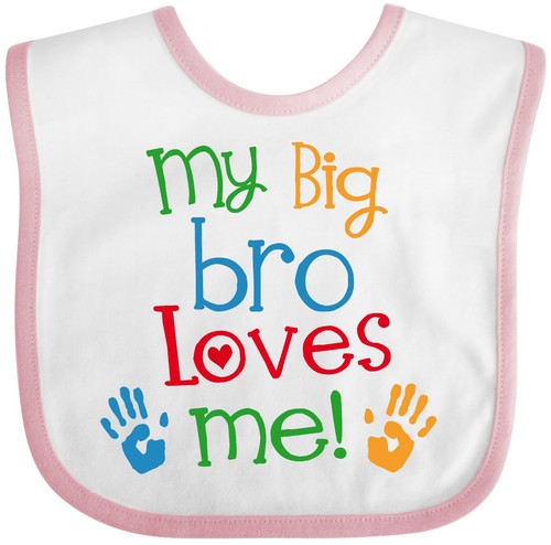 Inktastic My Big Bro Loves Me Little Brother Schwester Baby Lätzchen Kinder Kinderbekleidung