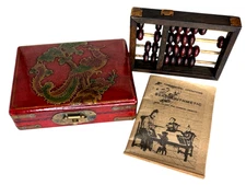 Vintage Chinese Abacus in Decorative Bird Box with Instruction Booklet