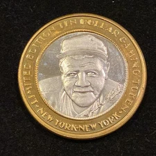 Limited Ed $10 Gaming Token New York New York Casino Babe Ruth Series Signature
