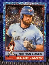 2025 Topps Heritage NATHAN LUKES Toronto Blue Jays Blue Chrome Sparkle