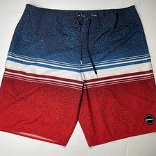 O Neill Hyperfreak Board Shorts Men 38 Multicolor Striped Beach Surf Swim Trunks