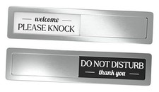 Stainless Steel Do Not Disturb Sign, Premium Please Knock Welcome WhiteBlack