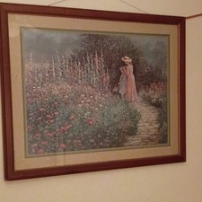 large frame original through God's grace signed print Bettie Felder painting 