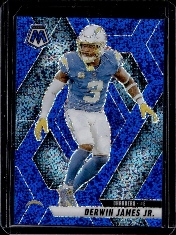 2025 Panini Mosaic Derwin James Jr. Blue Sparkle Prizm #/96 Chargers