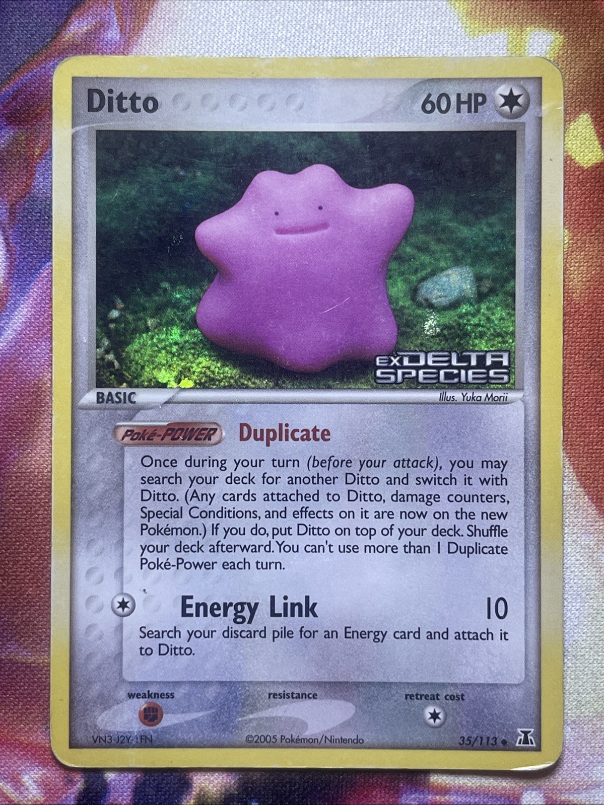 Ditto 35/113 Reverse Holo Rare Stamped - 2005 Pokemon Card TCG EX Delta Species
