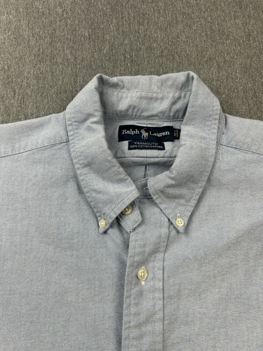 Ralph Lauren Yarmouth Oxford Shirt Mens 18-34/35 Blue Button Down Flesh Pony - Picture 5 of 11