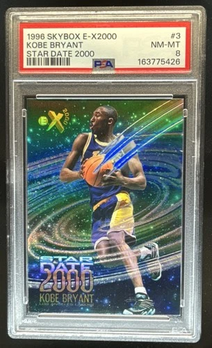 1996 Skybox EX-2000 Kobe Bryant Star Date 2000 #3 Lakers PSA 8
