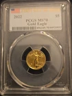 2022 $5 AMERICAN GOLD EAGLE PCGS MS70 FIRST DAY OF ISSUE PERFECTION GUARANTEED!