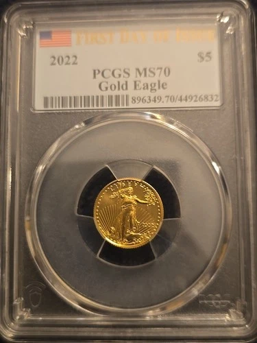 2022 $5 AMERICAN GOLD EAGLE PCGS MS70 FIRST DAY OF ISSUE PERFECTION GUARANTEED!
