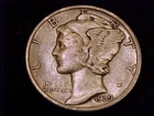 1939-D  Mercury Dime,  Very Fine Grade