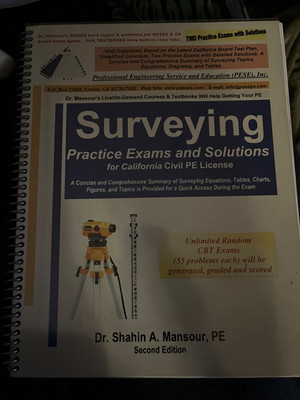 Surveying Practice Exams and Solutions for California Civil PE Licence