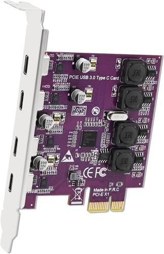 PCIe USB-C Expansion Card 4 Ports 5Gbps Self-Powered for Windows PCs - Afbeelding 3 van 10