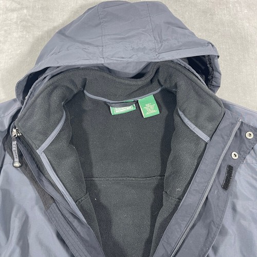LL Bean Men's XXL Gray 3-in-1 Waterproof Shell Fleece Liner Hooded Jacket - Picture 4 of 8