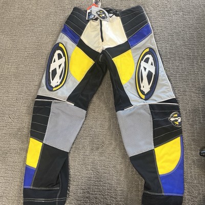 Answer Racing Stylus Motocross Riding Pants 32 Vintage New Blue Yellow Grey New