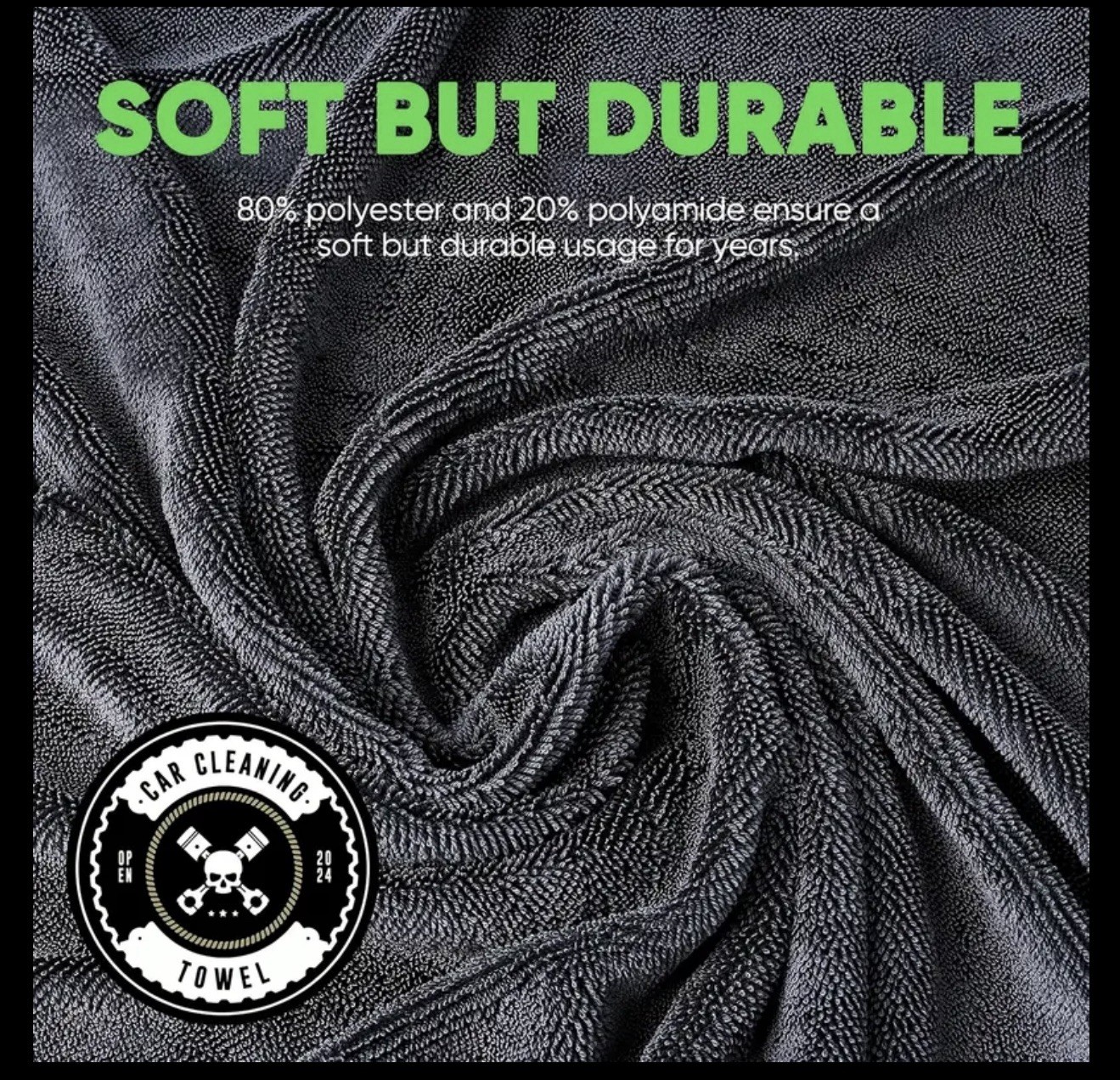 Water Absorbing 24 x 36" Car Wash Microfiber Drying Towel Twisted Loop 1500GSM