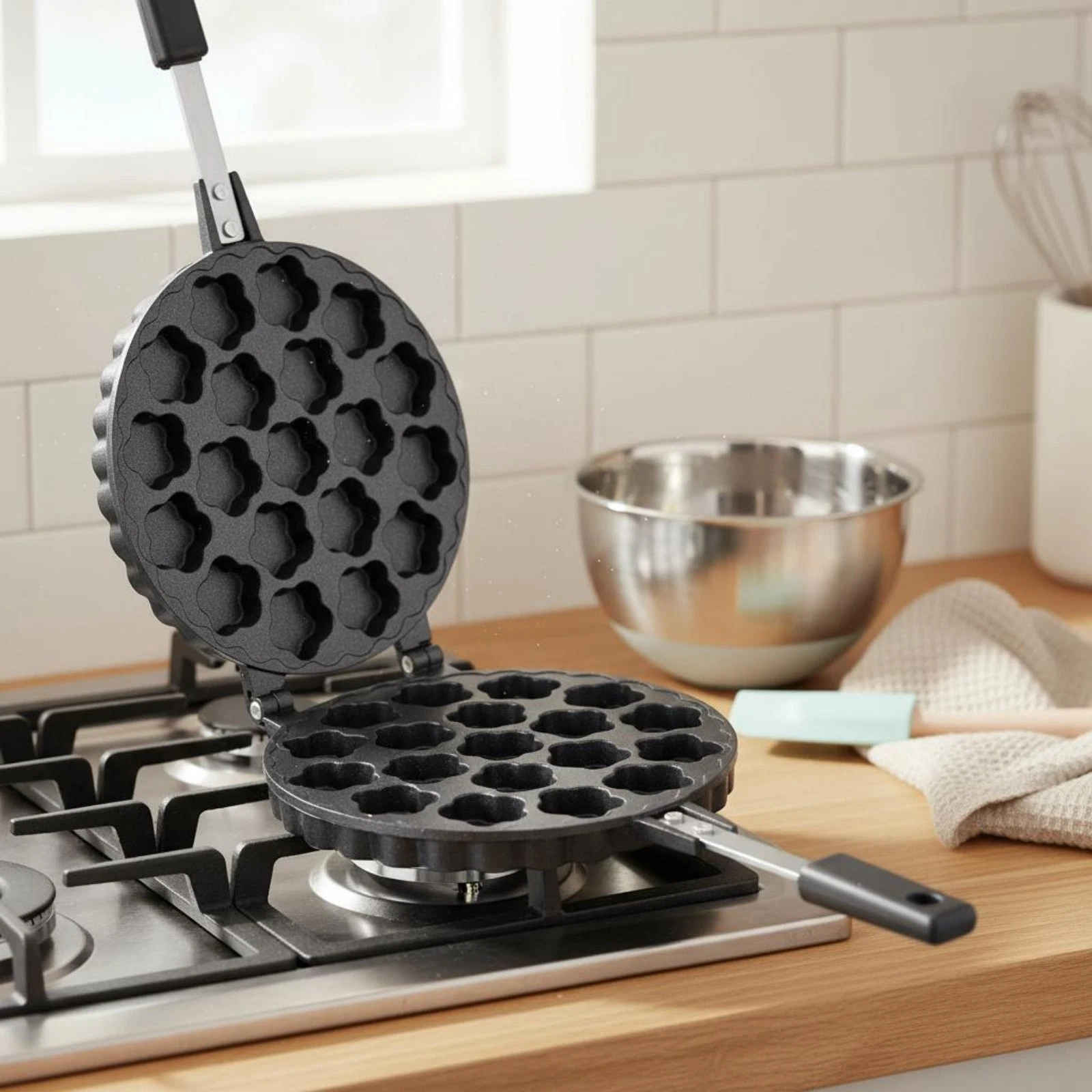 Stovetop Griddle Cake Cooker Long-Lasting Stovetop Griddle Cake Iron Gas