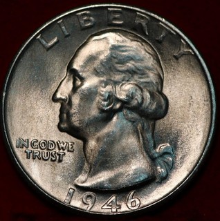Uncirculated 1946 D Denver Mint Silver Washington Quarter