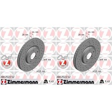 2x ZIMMERMANN SPORT BREMSSCHEIBEN 320mm GELOCHT VORNE passend für NISSAN JUKE QA