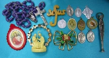Vintage To Now Religious Catholic Lot Medals Rosary Mary Jesus Preowned Items