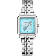 Orologio donna ragazza TRUSSARDI T-forma R2453173504 quadrante azzurro cristalli
