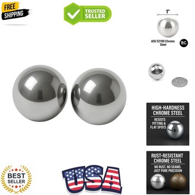 2 Pack 1'' Inch Chrome Steel Bearing Balls, High Precision Grade 25, Superior ...